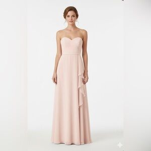 Lulus Sweetest Kiss Blush Pink Strapless Maxi Dress - Size S NWT